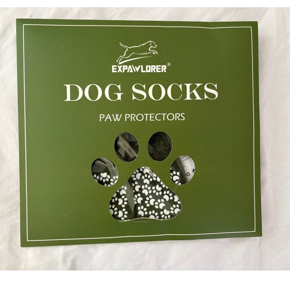 ExPawlorer Dog Paw Protectors Socks Size M Green New in Box